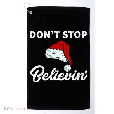 Don't Stop Believing Santa Hat Golf Towel