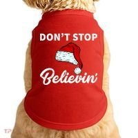 Don't Stop Believing Santa Hat Doggie Tank thumb 0
