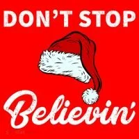 Don't Stop Believing Santa Hat Doggie Tank thumb 4