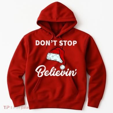 Don't Stop Believing Santa Hat Hoodie