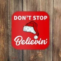 Don't Stop Believing Santa Hat Coaster thumb 0