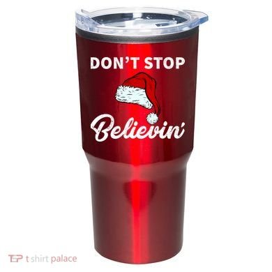 Don't Stop Believing Santa Hat Tumbler