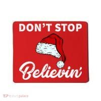 Don't Stop Believing Santa Hat Mousepad thumb 0