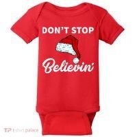 Don't Stop Believing Santa Hat Baby Bodysuit thumb 0