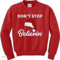 Don't Stop Believing Santa Hat Kids Sweatshirt thumb 0