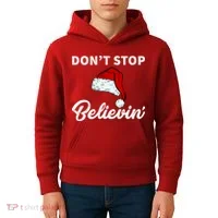 Don't Stop Believing Santa Hat Kids Hoodie thumb 4
