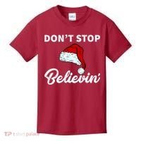 Don't Stop Believing Santa Hat Kids T-Shirt thumb 0
