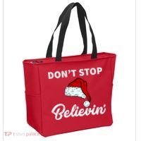 Don't Stop Believing Santa Hat Tote Bag thumb 2