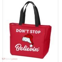 Don't Stop Believing Santa Hat Tote Bag thumb 3