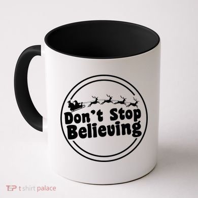 Don't Stop Believing Santa Sleigh Christmas Coffee Mug