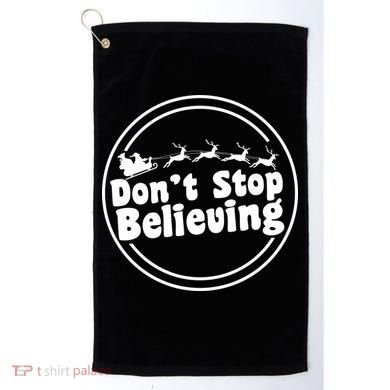 Don't Stop Believing Santa Sleigh Christmas Golf Towel