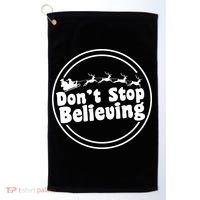 Don't Stop Believing Santa Sleigh Christmas Golf Towel thumb 0