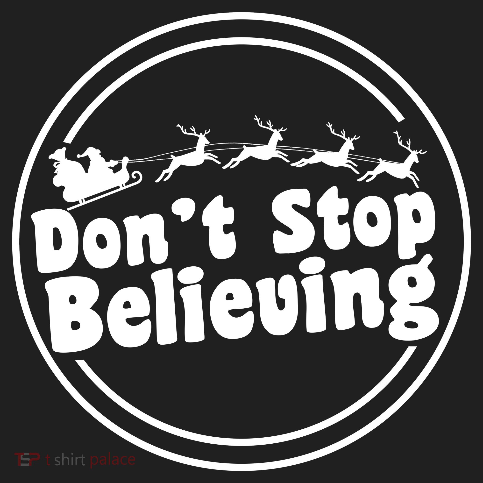 Don't Stop Believing Santa Sleigh Christmas Golf Towel