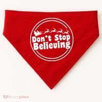 Don't Stop Believing Santa Sleigh Christmas USA-Made Doggie Bandana thumb 0