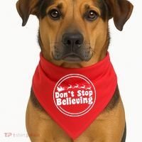 Don't Stop Believing Santa Sleigh Christmas USA-Made Doggie Bandana thumb 1