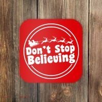 Don't Stop Believing Santa Sleigh Christmas Coaster thumb 0