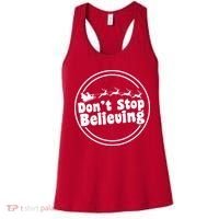 Don't Stop Believing Santa Sleigh Christmas Women's Tank Top thumb 0