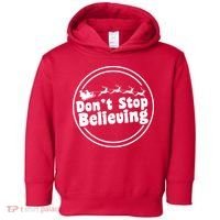 Don't Stop Believing Santa Sleigh Christmas Toddler Hoodie thumb 0