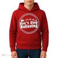 Don't Stop Believing Santa Sleigh Christmas Kids Hoodie thumb 4