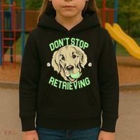 Don't Stop Retrieving Funny Golden Retriever Kids Hoodie thumb 3