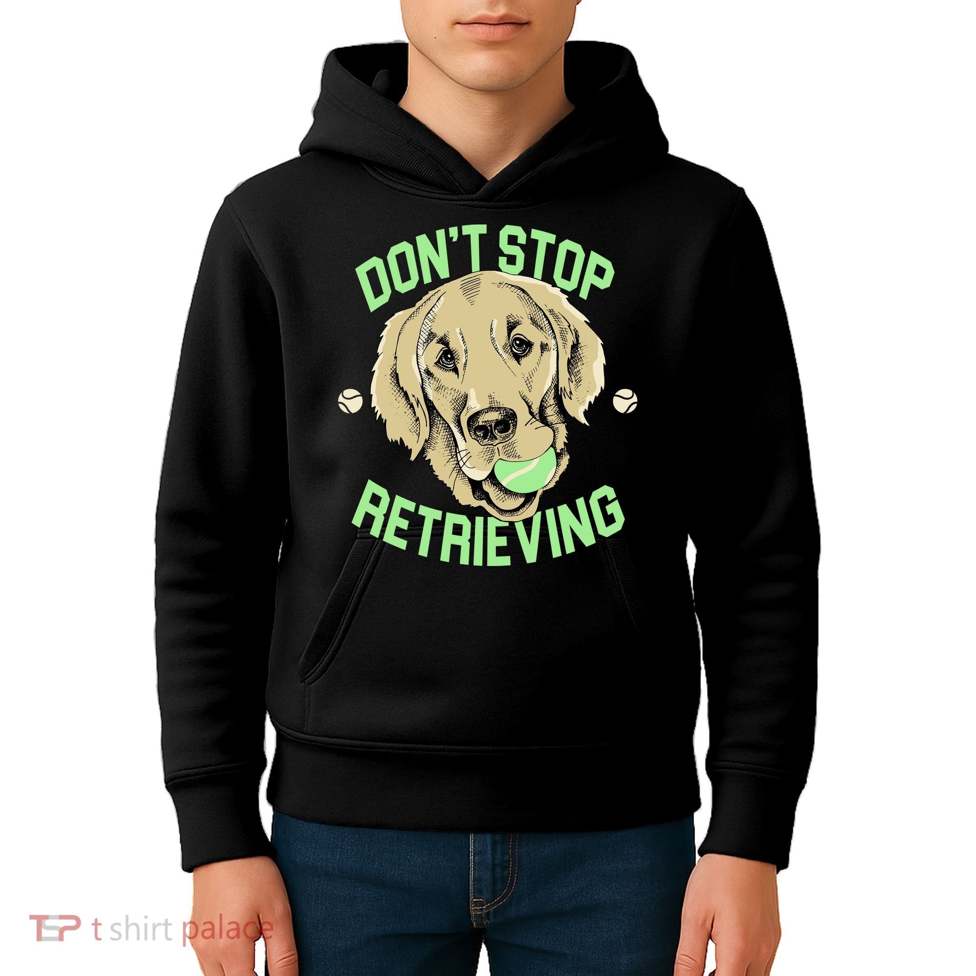 Don't Stop Retrieving Funny Golden Retriever Kids Hoodie