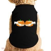 Don't Touch My Pumpkins Skeleton Hands Doggie Tank thumb 0