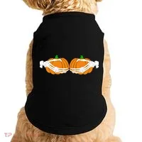 Don't Touch My Pumpkins Skeleton Hands Doggie Tank thumb 0