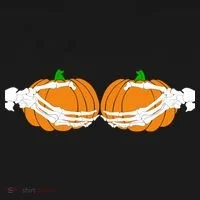 Don't Touch My Pumpkins Skeleton Hands Doggie Tank thumb 4