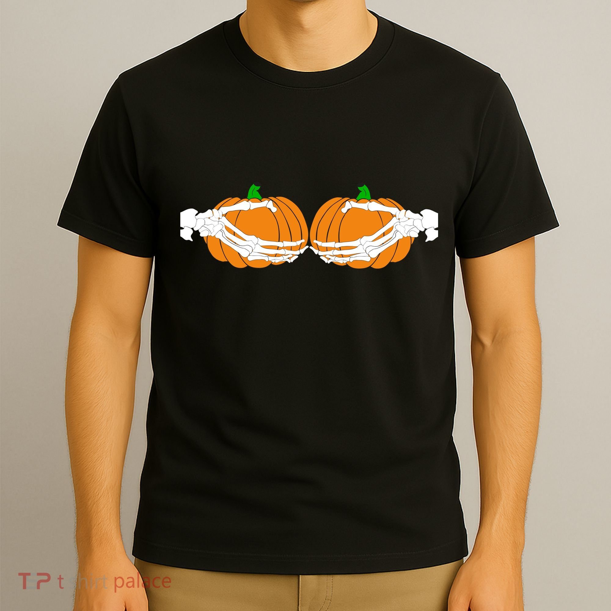 Don't Touch My Pumpkins Skeleton Hands T-Shirt