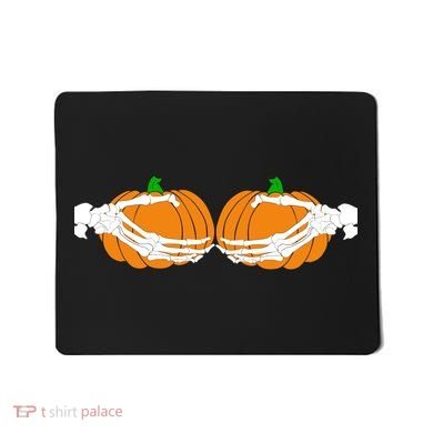 Don't Touch My Pumpkins Skeleton Hands Mousepad