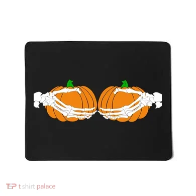 Don't Touch My Pumpkins Skeleton Hands Mousepad