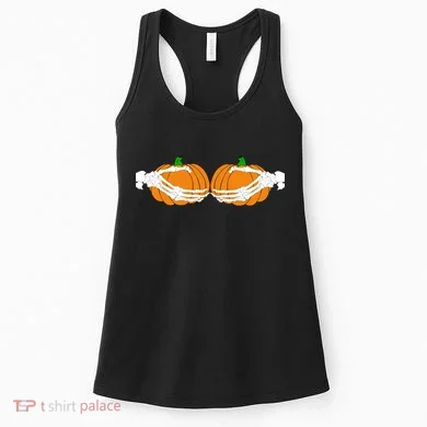 Don't Touch My Pumpkins Skeleton Hands Women's Tank Top
