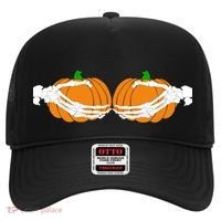 Don't Touch My Pumpkins Skeleton Hands Hat thumb 0