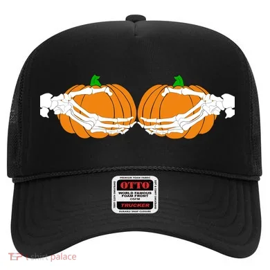 Don't Touch My Pumpkins Skeleton Hands Hat