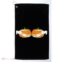 Don't Touch My Pumpkins Skeleton Hands Golf Towel thumb 0