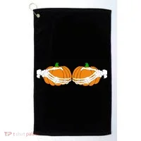 Don't Touch My Pumpkins Skeleton Hands Golf Towel thumb 0
