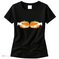Don't Touch My Pumpkins Skeleton Hands Women's T-Shirt thumb 0