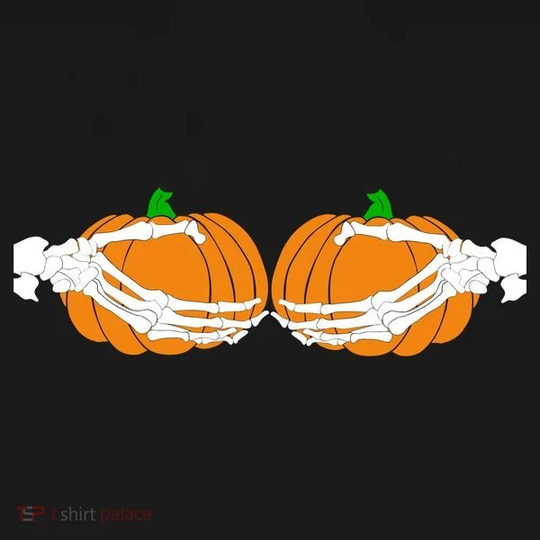 Don't Touch My Pumpkins Skeleton Hands Women's T-Shirt
