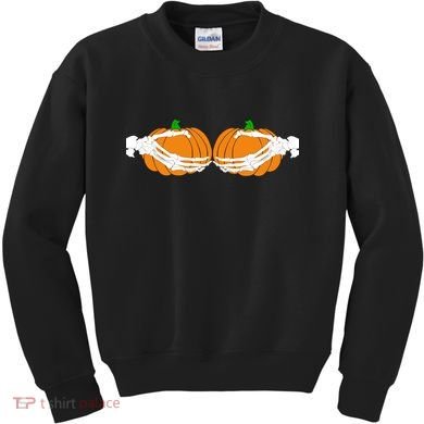 Don't Touch My Pumpkins Skeleton Hands Kids Sweatshirt