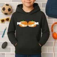 Don't Touch My Pumpkins Skeleton Hands Kids Hoodie thumb 2