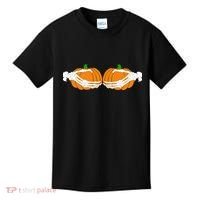 Don't Touch My Pumpkins Skeleton Hands Kids T-Shirt thumb 0