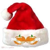 Don't Touch My Pumpkins Skeleton Hands Santa Hat thumb 0