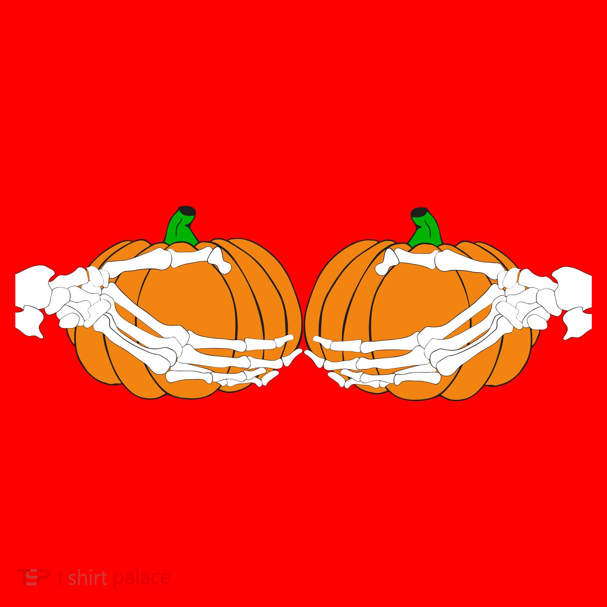 Don't Touch My Pumpkins Skeleton Hands Santa Hat