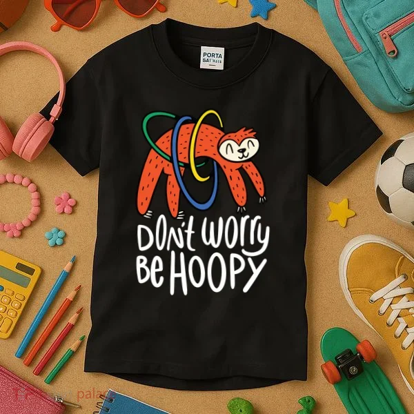 Don't Worry Be Hoopy Sloth Kids T-Shirt