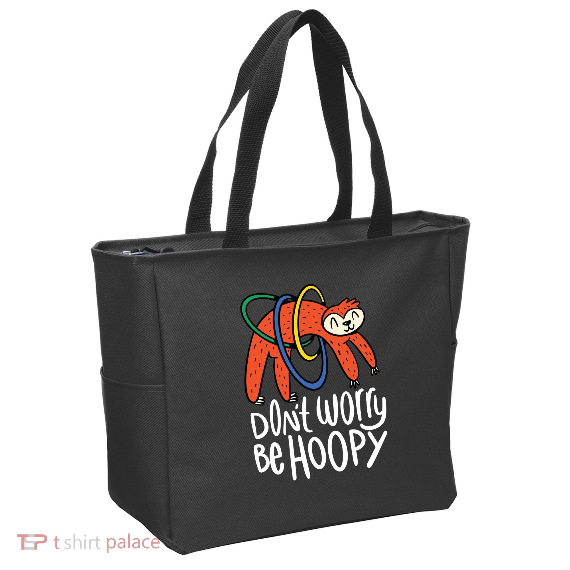 Don't Worry Be Hoopy Sloth Tote Bag
