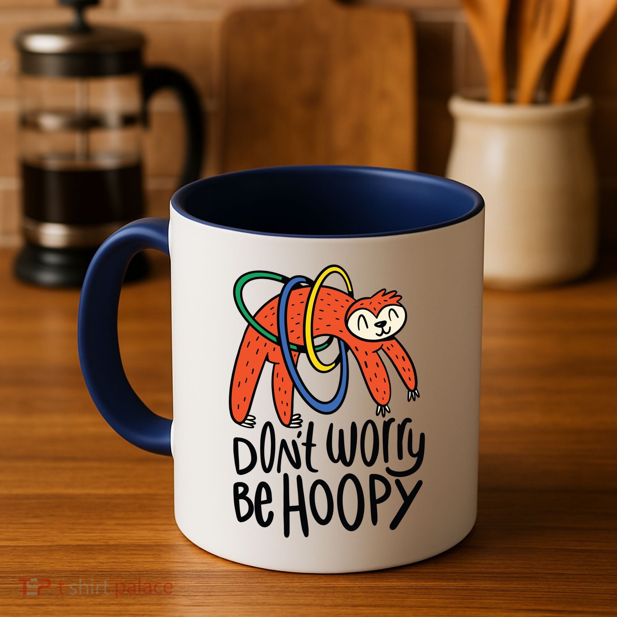 Don't Worry Be Hoopy Sloth Coffee Mug