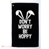 Don't Worry Be Hoppy Golf Towel thumb 0