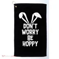 Don't Worry Be Hoppy Golf Towel thumb 0