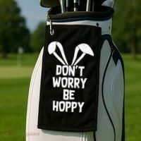 Don't Worry Be Hoppy Golf Towel thumb 2