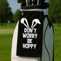 Don't Worry Be Hoppy Golf Towel thumb 2